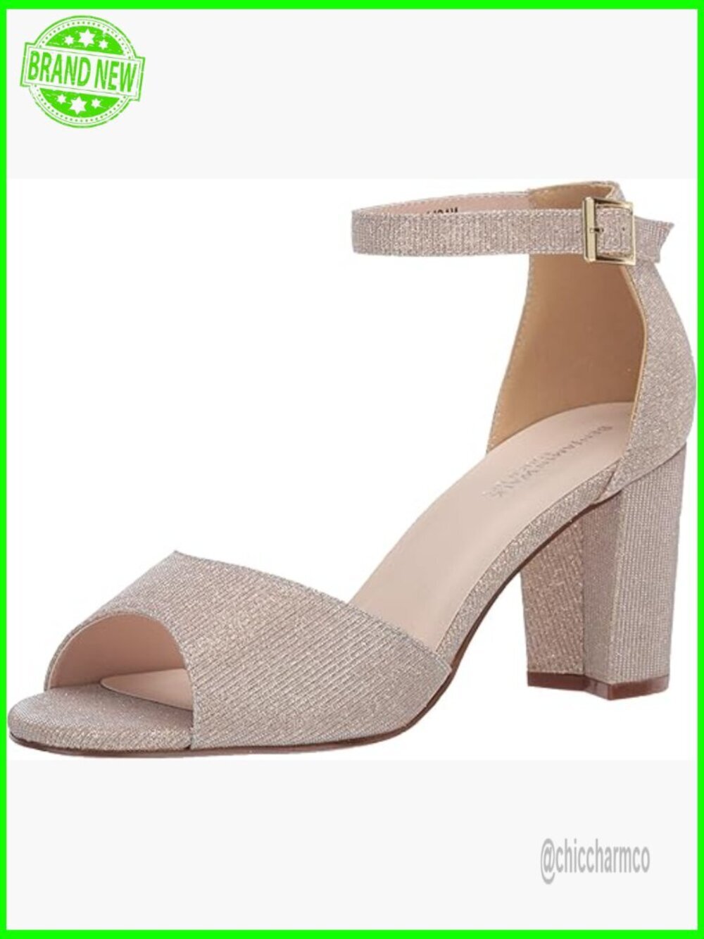 Women's Heeled Sandals Platform Dressy Mid Heel Open Toe Glitter Adjustable